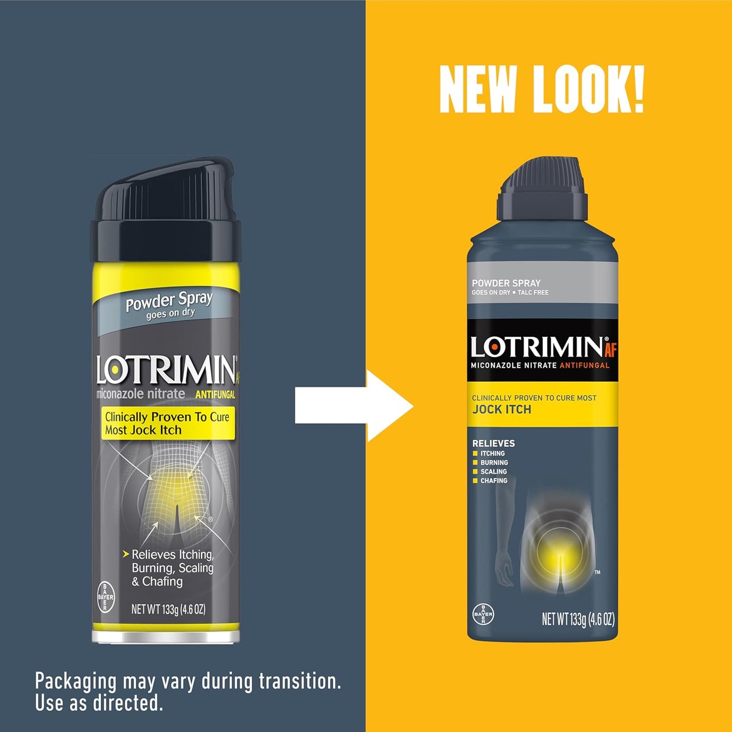 Lotrimin AF Jock Itch Antifungal Powder Spray, Miconazole Nitrate 2% - Treatment of Most Itch, 4.6 Ounces (133 Grams) Spray Can (Pack 3)