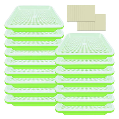 Legigo 8 Pack Seed Sprouter Trays with Lids- Soil-Free Cultivation Germination Tray, BPA Free Micro Greens Growing Trays Seed Sprouting Trays Kit with Germinating Paper for Wheatgrass, Beans and More