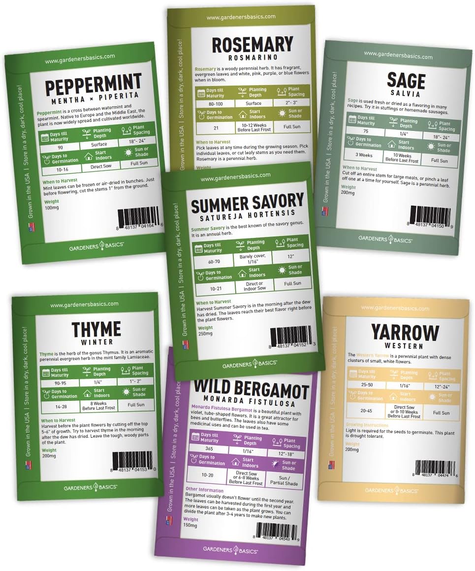 35 Medicinal & Culinary Herb Seeds Variety Pack – Heirloom Non-GMO Garden Kit for Indoor, Outdoor, or Greenhouse Growing – Apothecary, Tea & Cooking Herbs – Premium Gift for Gardeners & Homesteaders