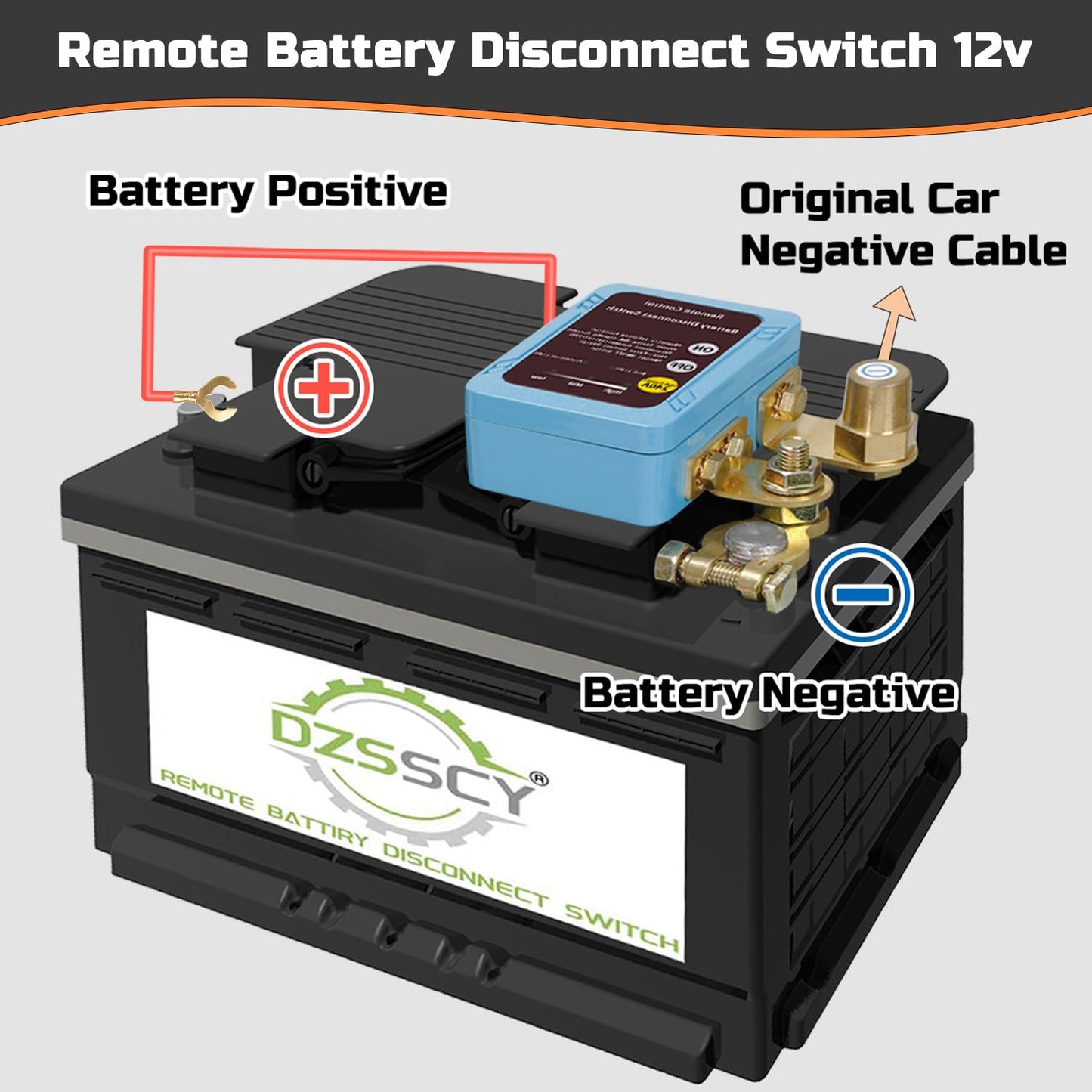 Remote Battery Disconnect Switch 12v, 250A, Upgrade Prevent Battery Drain, Disconnect Negative Car Kill Switch Anti-Theft, Remote Battery Kill Switch for Car, Truck, RV