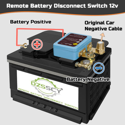 Remote Battery Disconnect Switch 12v, 250A, Upgrade Prevent Battery Drain, Disconnect Negative Car Kill Switch Anti-Theft, Remote Battery Kill Switch for Car, Truck, RV