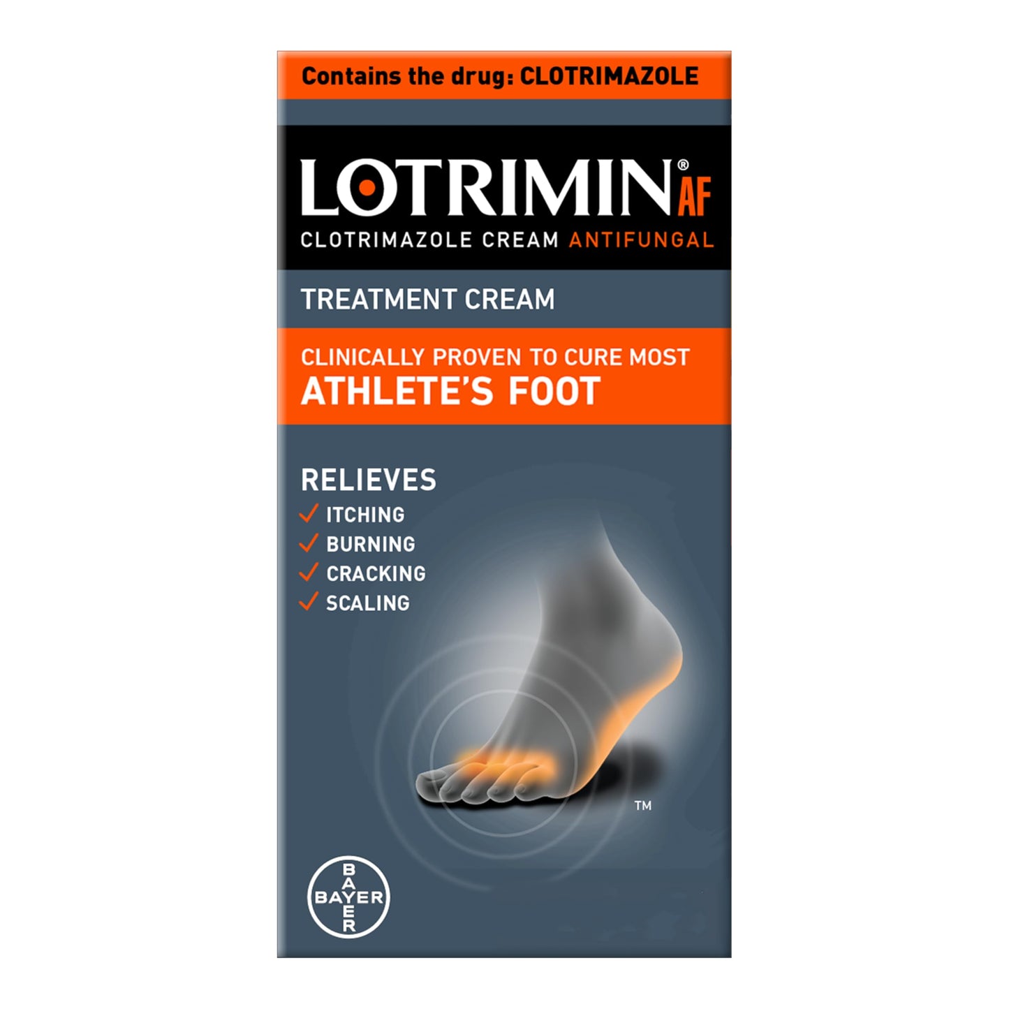 Lotrimin AF Cream: Athlete's Foot 1% Clotrimazole Antifungal Treatment, Clinically Proven Effective, 1.1 Ounce (New Look)