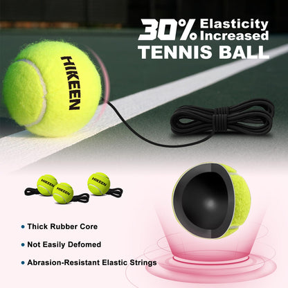 Hikeen Premium Tennis Trainer Rebound with Metal Base,Portable Solo Tennis Trainer Set with 3 Highly Elastic String Balls,Tennis Practice Equipment for Adult Kids and Beginners