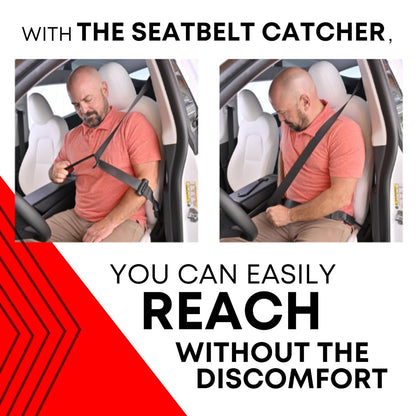 Seatbelt Catcher Seat Belt Aid Grabber - for Elderly & Disabled, Seatbelt Reacher Tool for Seniors with Back, Shoulder, or Elbow Injury, Easy Reach Mobility & Daily Living Aid, 2 Pack, Black