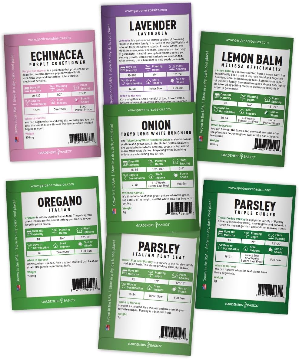 35 Medicinal & Culinary Herb Seeds Variety Pack – Heirloom Non-GMO Garden Kit for Indoor, Outdoor, or Greenhouse Growing – Apothecary, Tea & Cooking Herbs – Premium Gift for Gardeners & Homesteaders