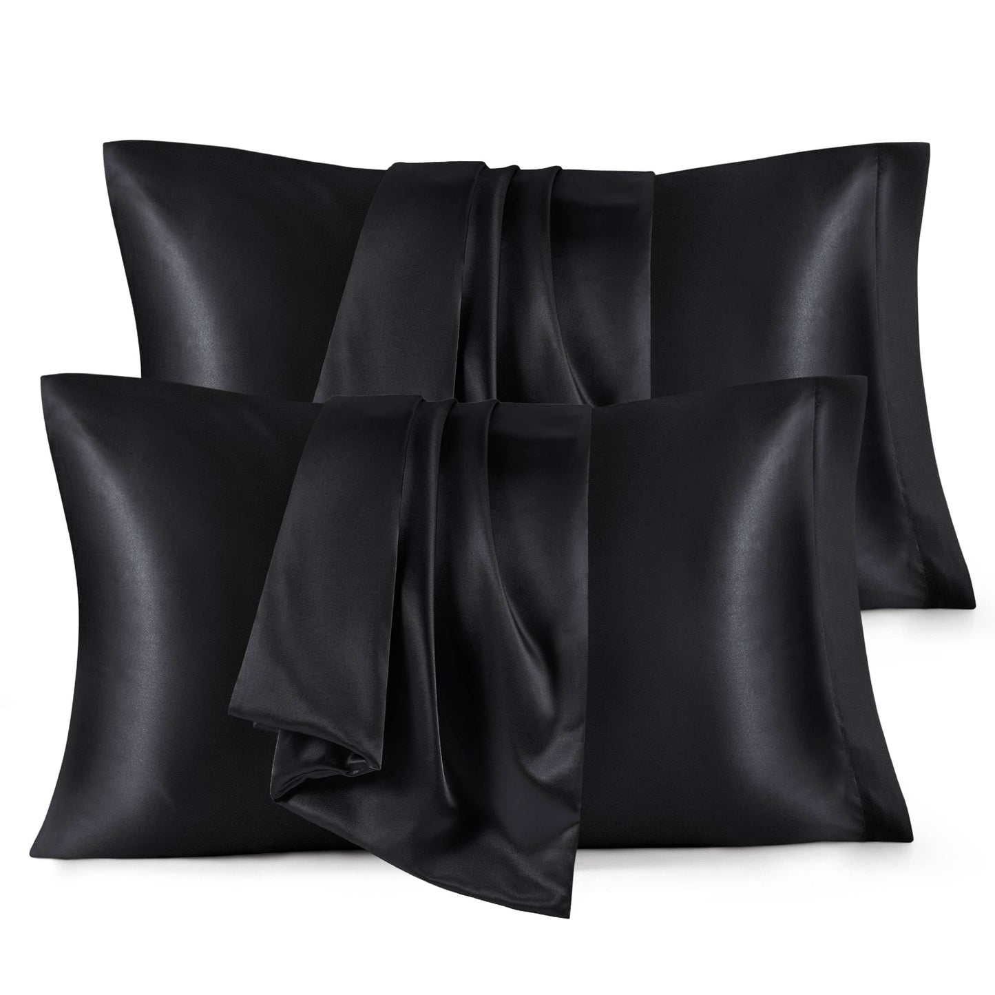 Bedsure Satin Pillowcase, Similar to Silk Pillow Cases Queen Size Set of 2, Cooling Pillow Case Covers with Envelope Closure, Room Decor Valentine Gifts for Women Men, Silver Grey, 20x30 Inches, 2pcs