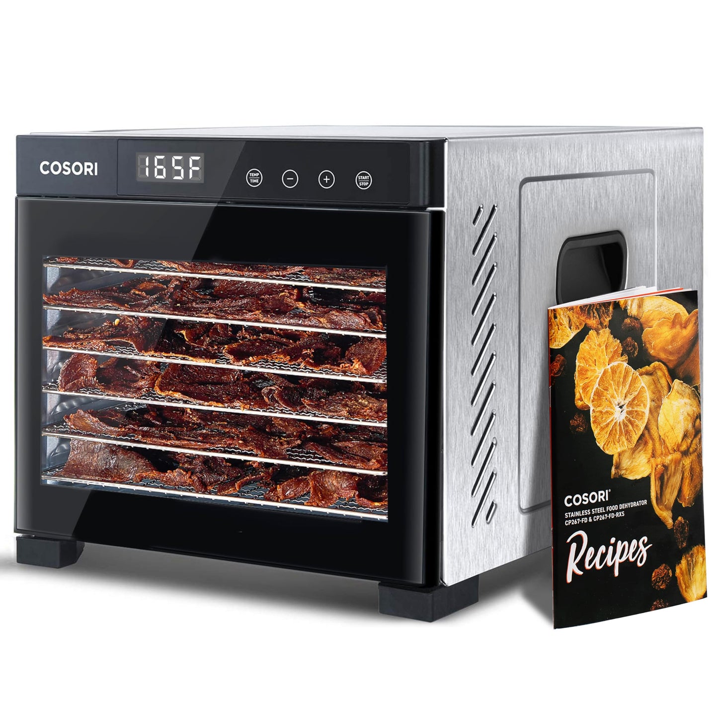 COSORI Food Dehydrator, Bigger Than 7 Trays With Large 6.5" Drying Space, 600W Power Saves More Time Than 480W, 165°F Dehydrated Dryer for Jerky, Dog Treats, Herbs, Meat, Fruit, and Yogurt, Silver