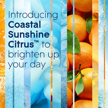 Glade Scented 3-Wick Candle Jar, Coastal Sunshine Citrus, Fragrance Infused with Essential Oils, 6.8 oz