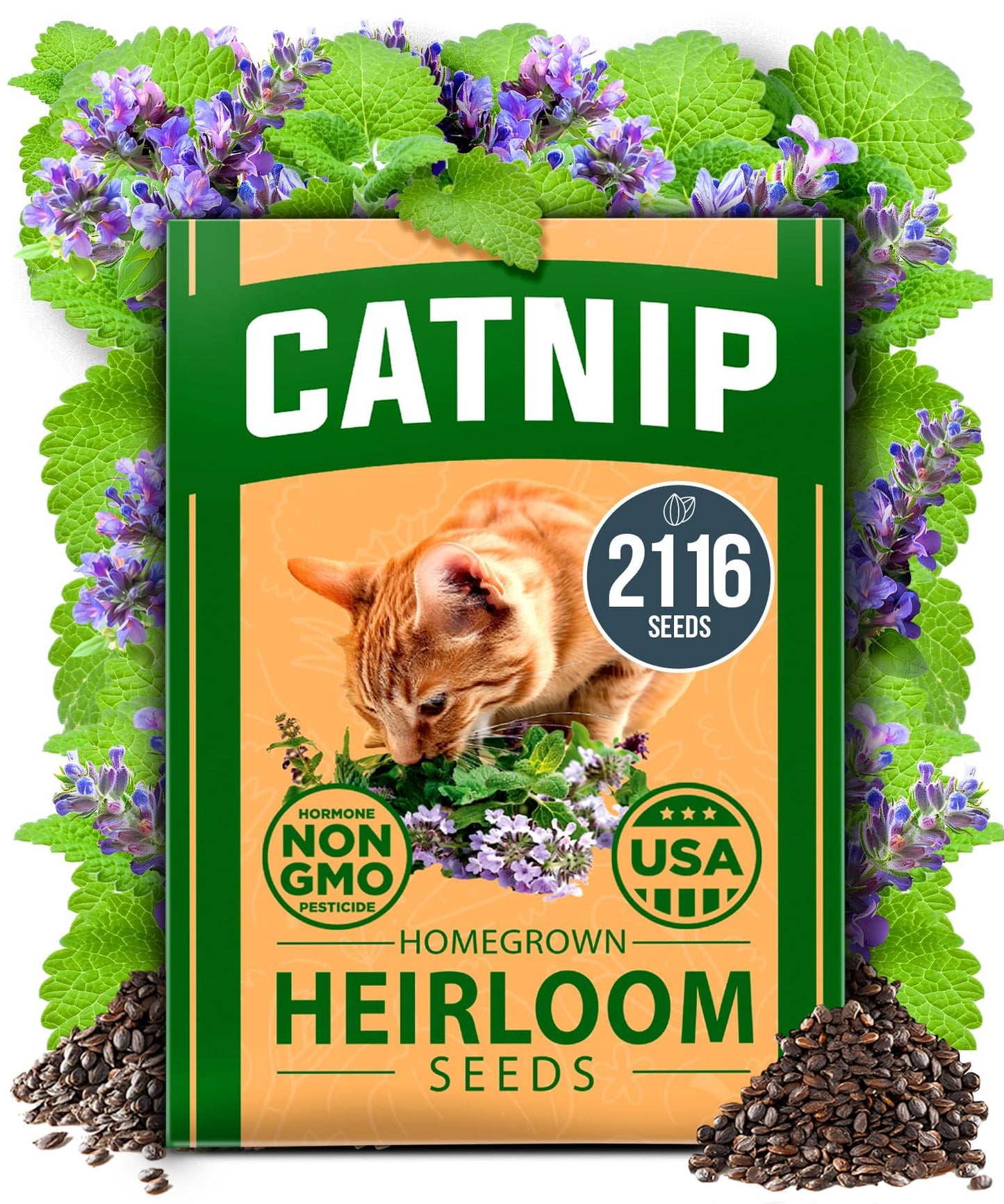 HOME GROWN 𝗨𝗦𝗔 𝗣𝗥𝗘𝗠𝗜𝗨𝗠 Peppermint Seeds Pack – 2,370 𝗡𝗢𝗡-𝗚𝗠𝗢 Heirloom Mint Seeds for Planting. Grow Peppermint Plants in Your Herb Garden Indoors or Outdoors (Mentha x piperita)