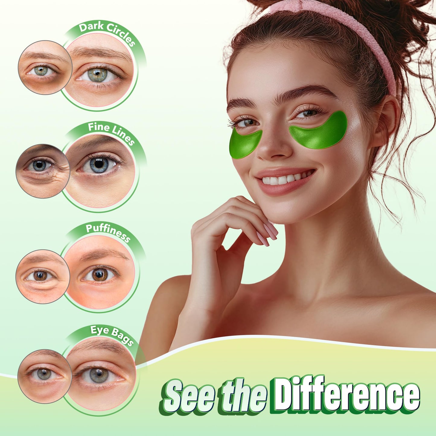 24K Gold Under Eye Patches - 60 Pack for Puffy Eyes, Dark Circles, Bags & Wrinkles with Collagen & Hyaluronic Acid - Eye Care Pads for Daily Skincare (Gold)
