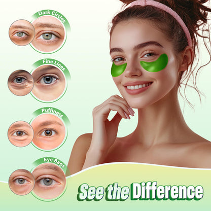 24K Gold Under Eye Patches - 60 Pack for Puffy Eyes, Dark Circles, Bags & Wrinkles with Collagen & Hyaluronic Acid - Eye Care Pads for Daily Skincare (Gold)