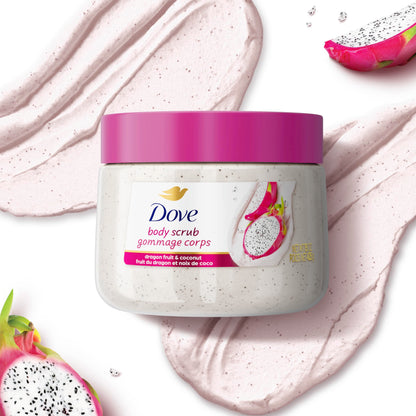 Dove Brown Sugar and Coconut Butter Body Scrub Exfoliates and Deeply Nourishes for Smooth, Radiant Skin 15 oz