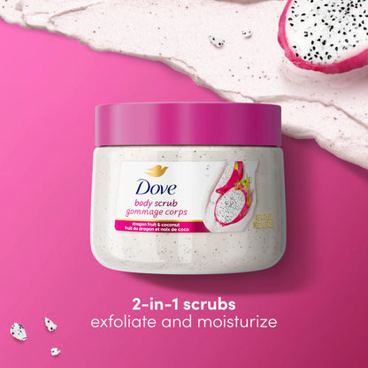 Dove Brown Sugar and Coconut Butter Body Scrub Exfoliates and Deeply Nourishes for Smooth, Radiant Skin 15 oz