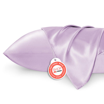 Bedsure Satin Pillowcase, Similar to Silk Pillow Cases Queen Size Set of 2, Cooling Pillow Case Covers with Envelope Closure, Room Decor Valentine Gifts for Women Men, Silver Grey, 20x30 Inches, 2pcs