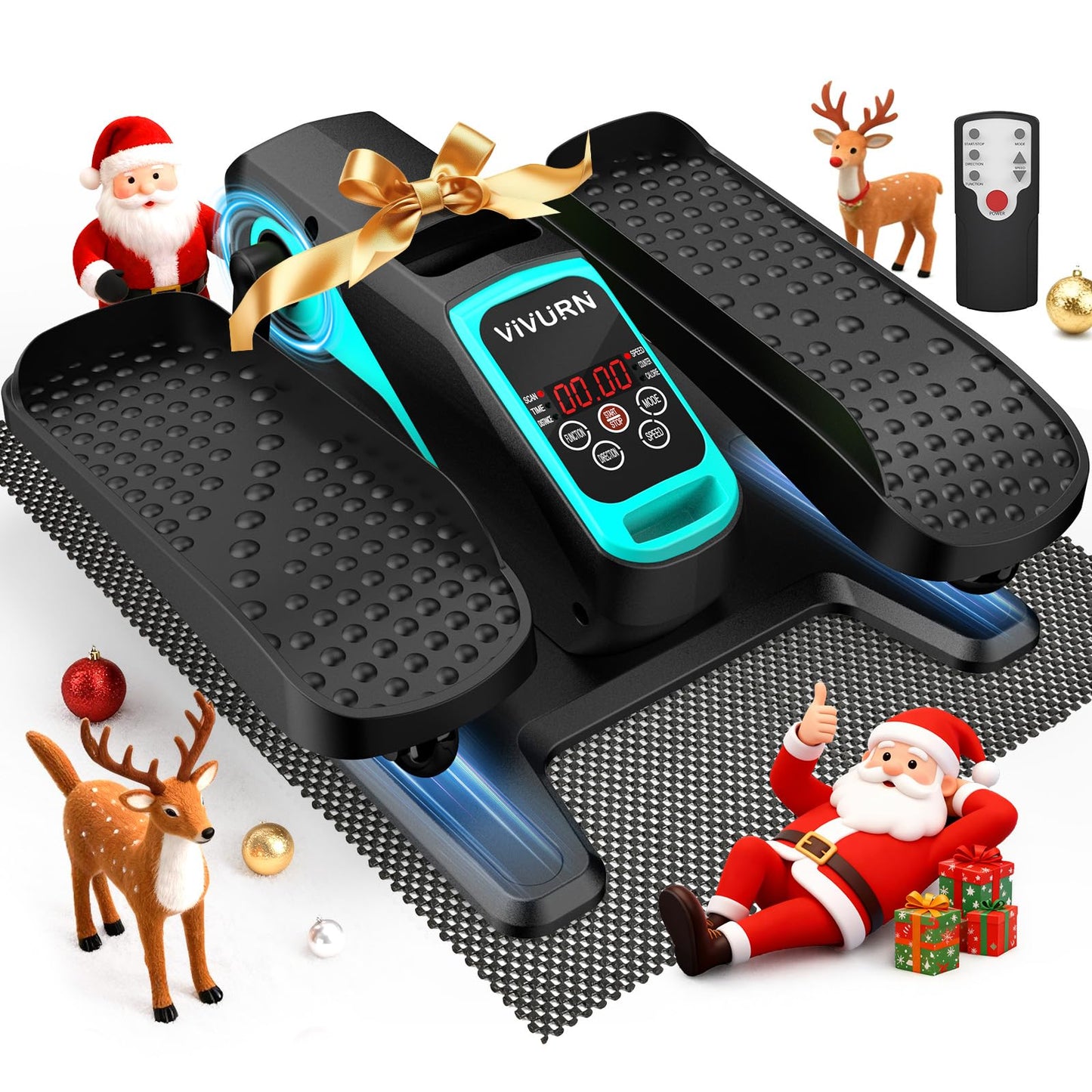 VIVURN-018 Under Desk Elliptical 12 Speed 5 Modes Mini Motorized Leg Exerciser While Sitting for Seniors As Seen on TV with Non-Slip Mat Quiet & Portable Electric Pedal Exerciser for Home and Office