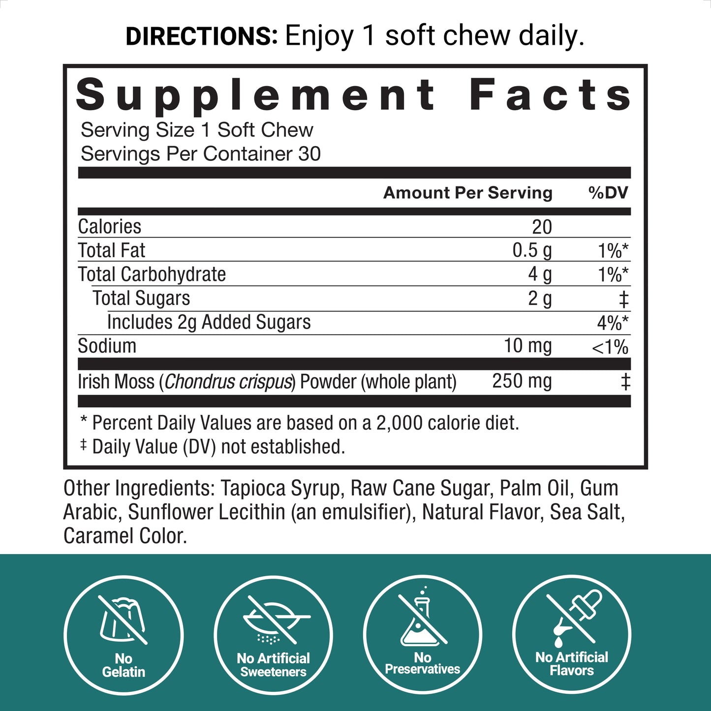 Force Factor Superior Sea Moss Gut Health + Skin Support, Support Gut Health & Healthy Skin, Hair & Nails, Boost Energy & Immune Health, with Biotin & LactoSpore Probiotics, S’Mores, 60 Soft Chews