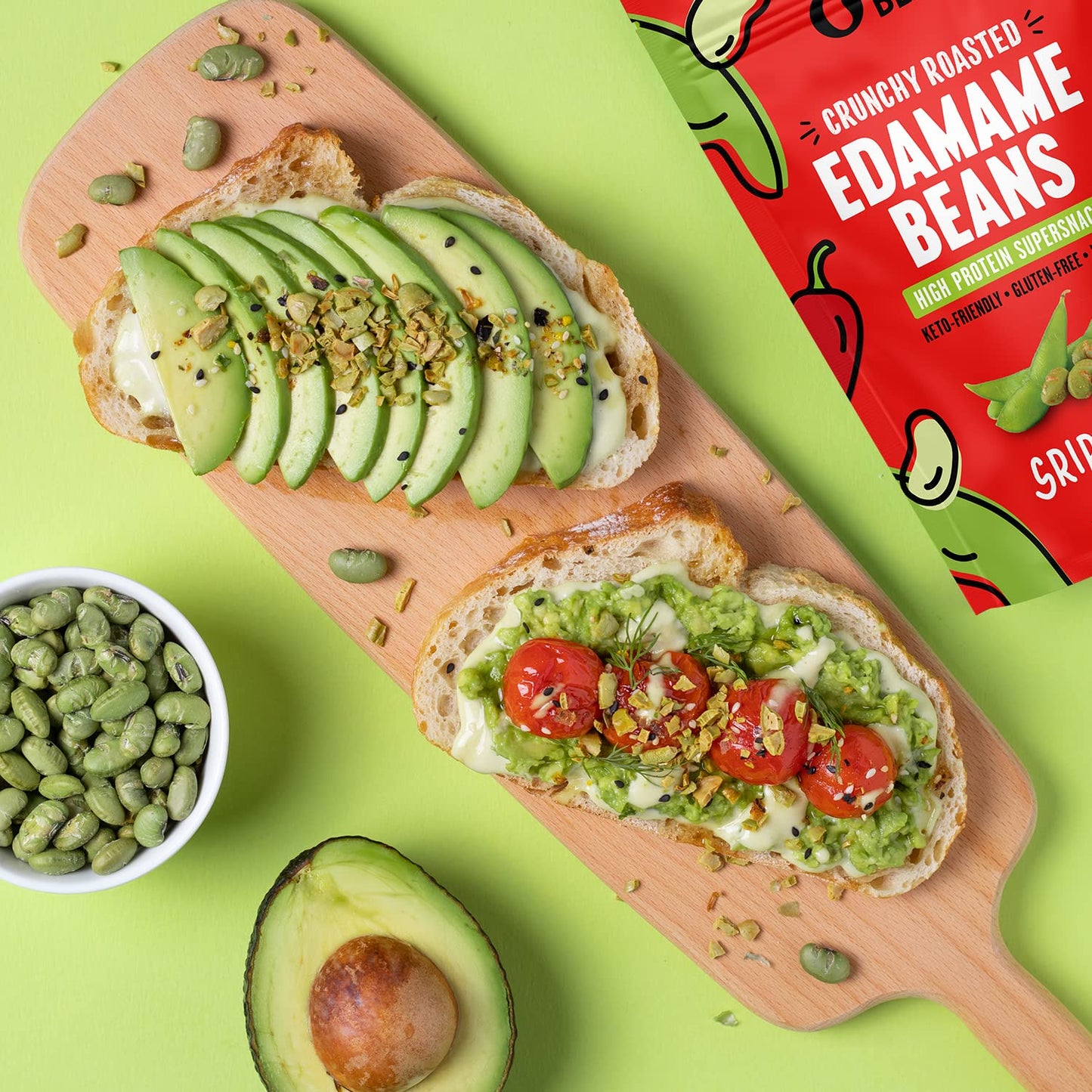 The Only Bean Crunchy Dry Roasted Edamame Snacks (Sea Salt), Keto Snack Food, High Protein (11g) Healthy Snacks, Low Carb Gluten Free Office Vegan Food 100 Calorie Snack Pack, 0.9oz 10 Pack