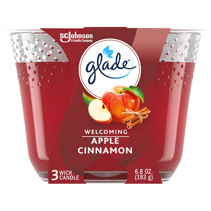 Glade Scented 3-Wick Candle Jar, Coastal Sunshine Citrus, Fragrance Infused with Essential Oils, 6.8 oz
