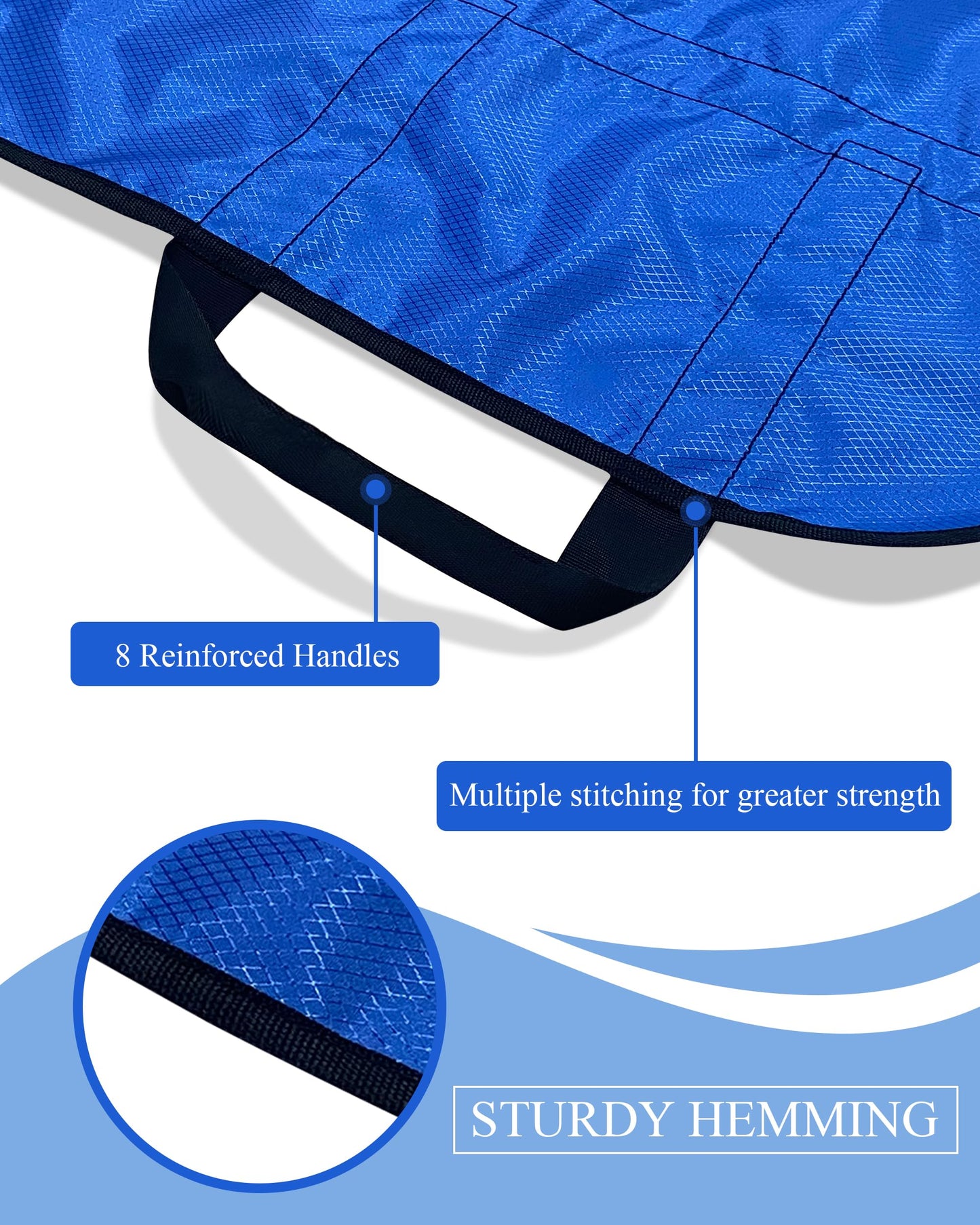 SPRING SEAON Patient Positioning Bed Pad with Handles – Transfer & Slide Sheet for Elderly Care, Waterproof Washable Draw Sheet for Hospital or Home Use, 46.5" x 38.5", 400 LBS Support,Black