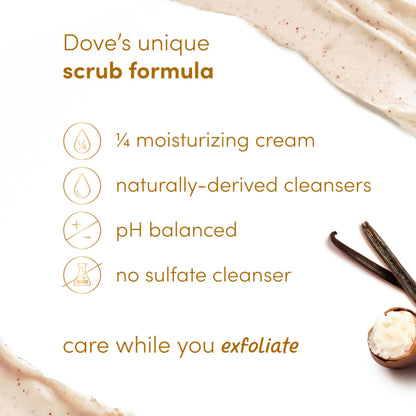 Dove Brown Sugar and Coconut Butter Body Scrub Exfoliates and Deeply Nourishes for Smooth, Radiant Skin 15 oz
