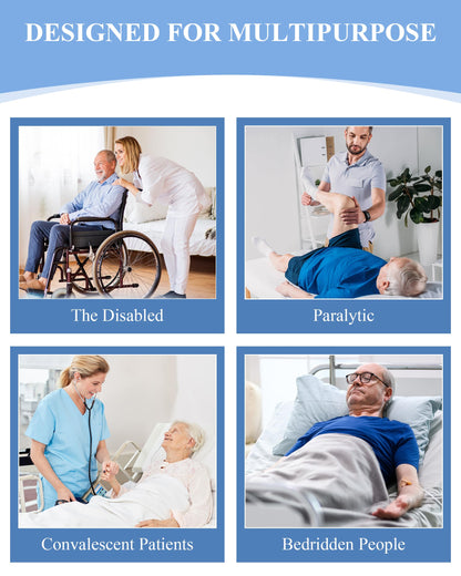 SPRING SEAON Patient Positioning Bed Pad with Handles – Transfer & Slide Sheet for Elderly Care, Waterproof Washable Draw Sheet for Hospital or Home Use, 46.5" x 38.5", 400 LBS Support,Black
