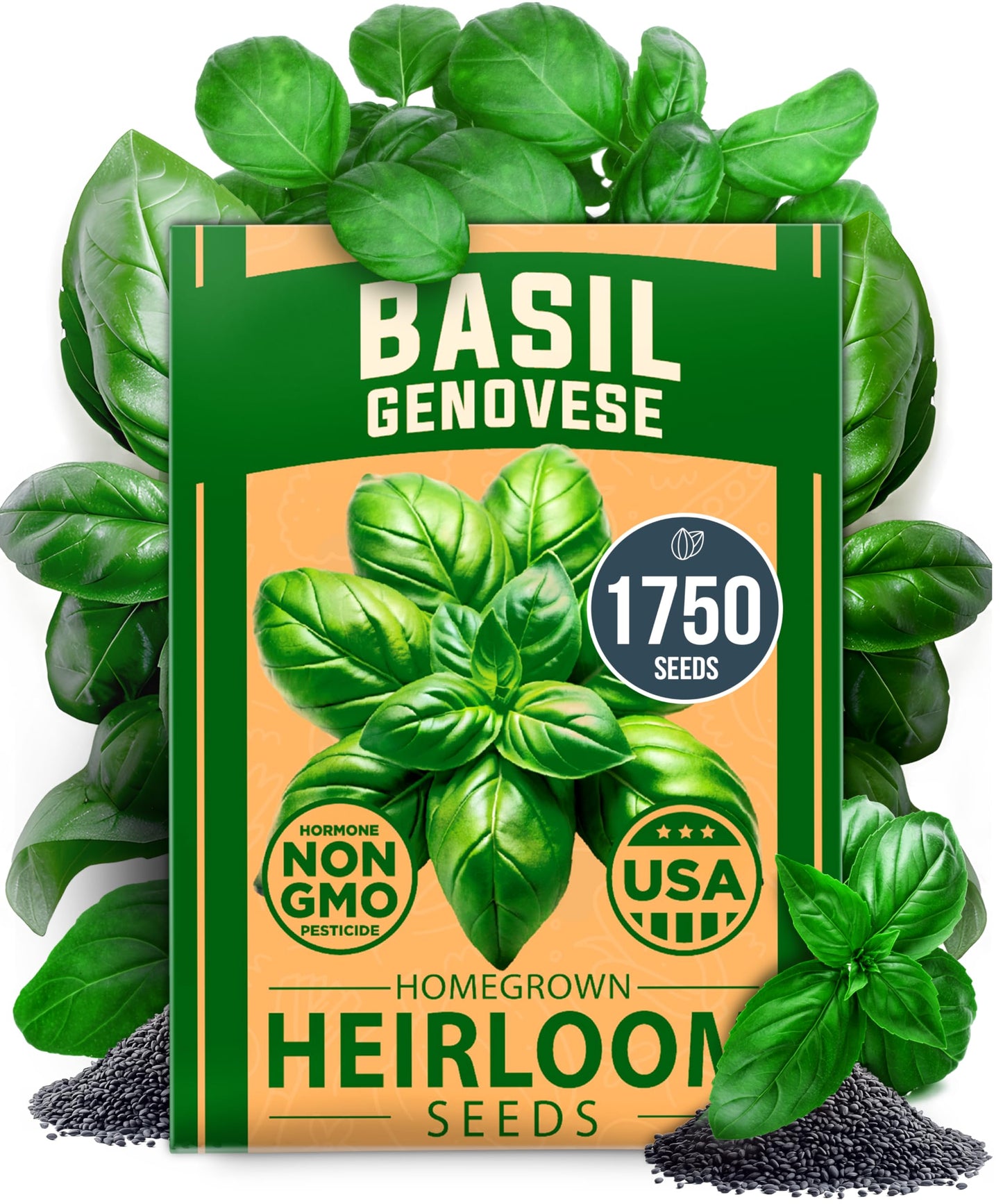 HOME GROWN 𝗨𝗦𝗔 𝗣𝗥𝗘𝗠𝗜𝗨𝗠 Peppermint Seeds Pack – 2,370 𝗡𝗢𝗡-𝗚𝗠𝗢 Heirloom Mint Seeds for Planting. Grow Peppermint Plants in Your Herb Garden Indoors or Outdoors (Mentha x piperita)