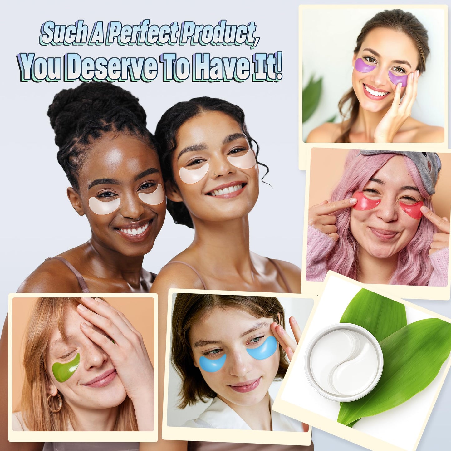 24K Gold Under Eye Patches - 60 Pack for Puffy Eyes, Dark Circles, Bags & Wrinkles with Collagen & Hyaluronic Acid - Eye Care Pads for Daily Skincare (Gold)