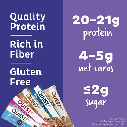 Quest Nutrition Ultimate Variety Pack Protein Bars, High Protein, Low Carb, Gluten Free, Keto Friendly, 12 Count