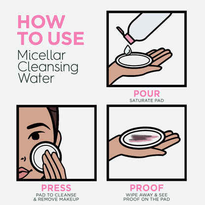 Garnier Micellar Cleansing Water, All-in-1 Makeup Remover and Facial Cleanser, For All Skin Types, 3.4 Fl Oz (100mL), 1 Count (Packaging May Vary)