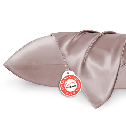 Bedsure Satin Pillowcase, Similar to Silk Pillow Cases Queen Size Set of 2, Cooling Pillow Case Covers with Envelope Closure, Room Decor Valentine Gifts for Women Men, Silver Grey, 20x30 Inches, 2pcs