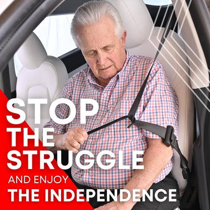Seatbelt Catcher Seat Belt Aid Grabber - for Elderly & Disabled, Seatbelt Reacher Tool for Seniors with Back, Shoulder, or Elbow Injury, Easy Reach Mobility & Daily Living Aid, 2 Pack, Black