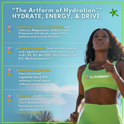 I.V. RAINBOW™ Electrolyte Drink Powder – Mmm Happily Peachy– Peach Mango Hydration Powder – Sodium, Potassium, Magnesium & Calcium – Keto Electrolytes Mix for Rapid Rehydration – 5.7 oz