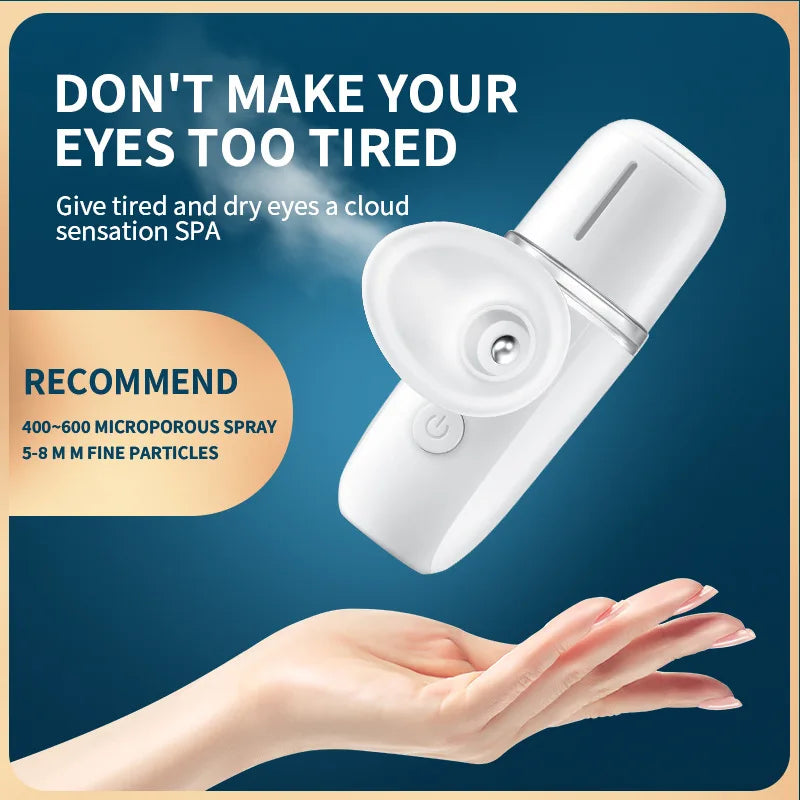 Portable eye moistening instrument Atomizer Beauty instrument Nano steam hot and cold eye protection instrument Humidifier