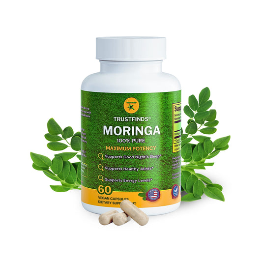 TrustFinds® Pure Moringa Powder, Energy, Skin, Immune & Gut Health Superfood, Rich in Antioxidants, Essential Vitamins & Amino Acids, Natural Green Superfood Supplement - 60 Count